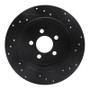 R1 07-12 Dodge Nitro Rear Left Drilled & Slotted Black Brake Rotor