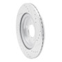 R1 05-14 Ford Mustang Rear Left Drilled & Slotted Silver Brake Rotor