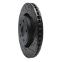 R1 11-25 Dodge Durango Front Right Drilled & Slotted Black Brake Rotor
