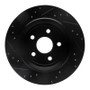 R1 11-25 Dodge Durango Rear Right Drilled & Slotted Black Brake Rotor