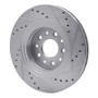 R1 05-09 Ford Five Hundred Front Left Drilled & Slotted Silver Brake Rotor