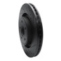 R1 06-10 Jeep Grand Cherokee Front Right Drilled & Slotted Black Brake Rotor