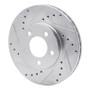 R1 91-00 Ford Taurus (Excl SHO) Front Left Drilled & Slotted Silver Brake Rotor