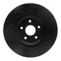 R1 06-10 Jeep Grand Cherokee Front Left Drilled & Slotted Black Brake Rotor