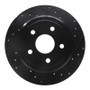 R1 05-10 Jeep Commander Rear Right Drilled & Slotted Black Brake Rotor