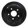 R1 05-10 Jeep Grand Cherokee Rear Left Drilled & Slotted Black Brake Rotor