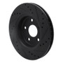 R1 05-10 Jeep Commander Front Left Drilled & Slotted Black Brake Rotor