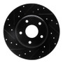 R1 12-20 Chrysler Town & Country Rear Left Drilled & Slotted Black Brake Rotor