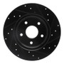R1 12-20 Chrysler Town & Country Rear Left Drilled & Slotted Black Brake Rotor