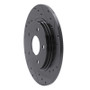 R1 08-16 Chrysler Town & Country Rear Right Drilled & Slotted Black Brake Rotor