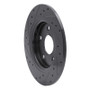 R1 08-16 Chrysler Town & Country Rear Right Drilled & Slotted Black Brake Rotor