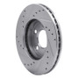 R1 94-04 Ford Mustang Front Right Drilled & Slotted Silver Brake Rotor