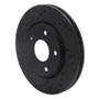 R1 08-16 Chrysler Town & Country Front Left Drilled & Slotted Black Brake Rotor