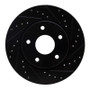R1 08-16 Chrysler Town & Country Front Right Drilled & Slotted Black Brake Rotor