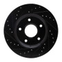 R1 08-16 Chrysler Town & Country Front Right Drilled & Slotted Black Brake Rotor