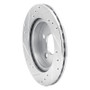 R1 93-98 Ford Thunderbird Rear Right Drilled & Slotted Silver Brake Rotor