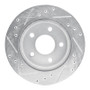 R1 93-98 Ford Thunderbird Rear Right Drilled & Slotted Silver Brake Rotor
