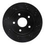 R1 05-11 Dodge Dakota 4WD Front Left Drilled & Slotted Black Brake Rotor
