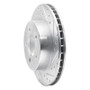 R1 82-90 Ford Mustang Rear Right Drilled & Slotted Silver Brake Rotor