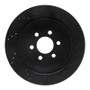 R1 03-03 Dodge Durango Rear Left Drilled & Slotted Black Brake Rotor