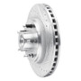 R1 82-87 Ford Mustang Front Right Drilled & Slotted Silver Brake Rotor