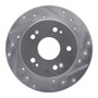 R1 06-15 Honda Civic Si Rear Right Drilled & Slotted Silver Brake Rotor