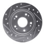 R1 06-15 Honda Civic Si Rear Right Drilled & Slotted Silver Brake Rotor