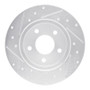 R1 04-12 Chevrolet Malibu Rear Right Drilled & Slotted Silver Brake Rotor