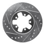 R1 1984-1989 Nissan 200SX Front Left Drilled & Slotted Silver Brake Rotor