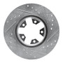 R1 1984-1989 Nissan 200SX Front Left Drilled & Slotted Silver Brake Rotor
