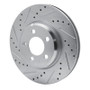 R1 09-23 Dodge Challenger Front Left Drilled & Slotted Silver Brake Rotor