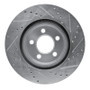R1 09-23 Dodge Challenger Front Left Drilled & Slotted Silver Brake Rotor