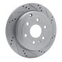 R1 07-17 Buick Enclave Rear Right Drilled & Slotted Silver Brake Rotor