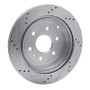 R1 07-17 Buick Enclave Rear Right Drilled & Slotted Silver Brake Rotor