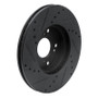 R1 06-15 Honda Civic Front Right Drilled & Slotted Black Brake Rotor