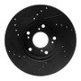 R1 06-15 Honda Civic Front Right Drilled & Slotted Black Brake Rotor