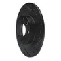 R1 1990-2003 Ford Escort Rear Right Drilled & Slotted Black Brake Rotor