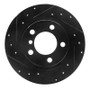 R1 2013-2016 Mini Cooper Paceman Rear Left Drilled & Slotted Black Brake Rotor