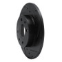 R1 2009-2019 Fiat 500 (USA/Canada) Rear Right Drilled & Slotted Black Brake Rotor
