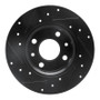 R1 2009-2019 Fiat 500 (USA/Canada) Rear Right Drilled & Slotted Black Brake Rotor