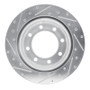 R1 01-10 Chevrolet Silverado 3500 HD Rear Right Drilled & Slotted Silver Brake Rotor