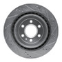 R1 04-09 Cadillac SRX Rear Left Drilled & Slotted Silver Brake Rotor