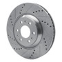 R1 04-09 Cadillac SRX Front Left Drilled & Slotted Silver Brake Rotor