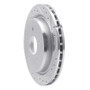 R1 97-13 Cadillac XLR Rear Right Drilled & Slotted Silver Brake Rotor