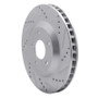 R1 97-09 Cadillac XLR Left Front Drilled & Slotted Silver Brake Rotor