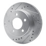 R1 90-99 Jeep Cherokee Front Left Drilled & Slotted Silver Brake Rotor