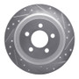 R1 07-12 Dodge Nitro Rear Right Drilled & Slotted Silver Brake Rotor