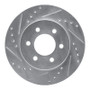 R1 91-96 Dodge Dakota 4WD Front Left Drilled & Slotted Silver Brake Rotor