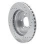 R1 91-96 Dodge Dakota 4WD Front Left Drilled & Slotted Silver Brake Rotor
