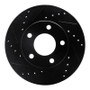 R1 75-80 Ford Granada Left Rear Drilled & Slotted Black Brake Rotor